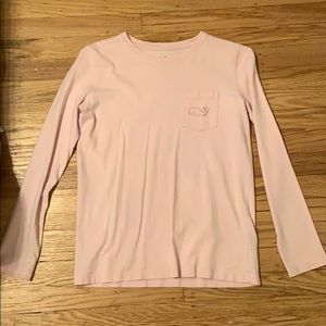 vineyard vines long sleeve pink whale shirt